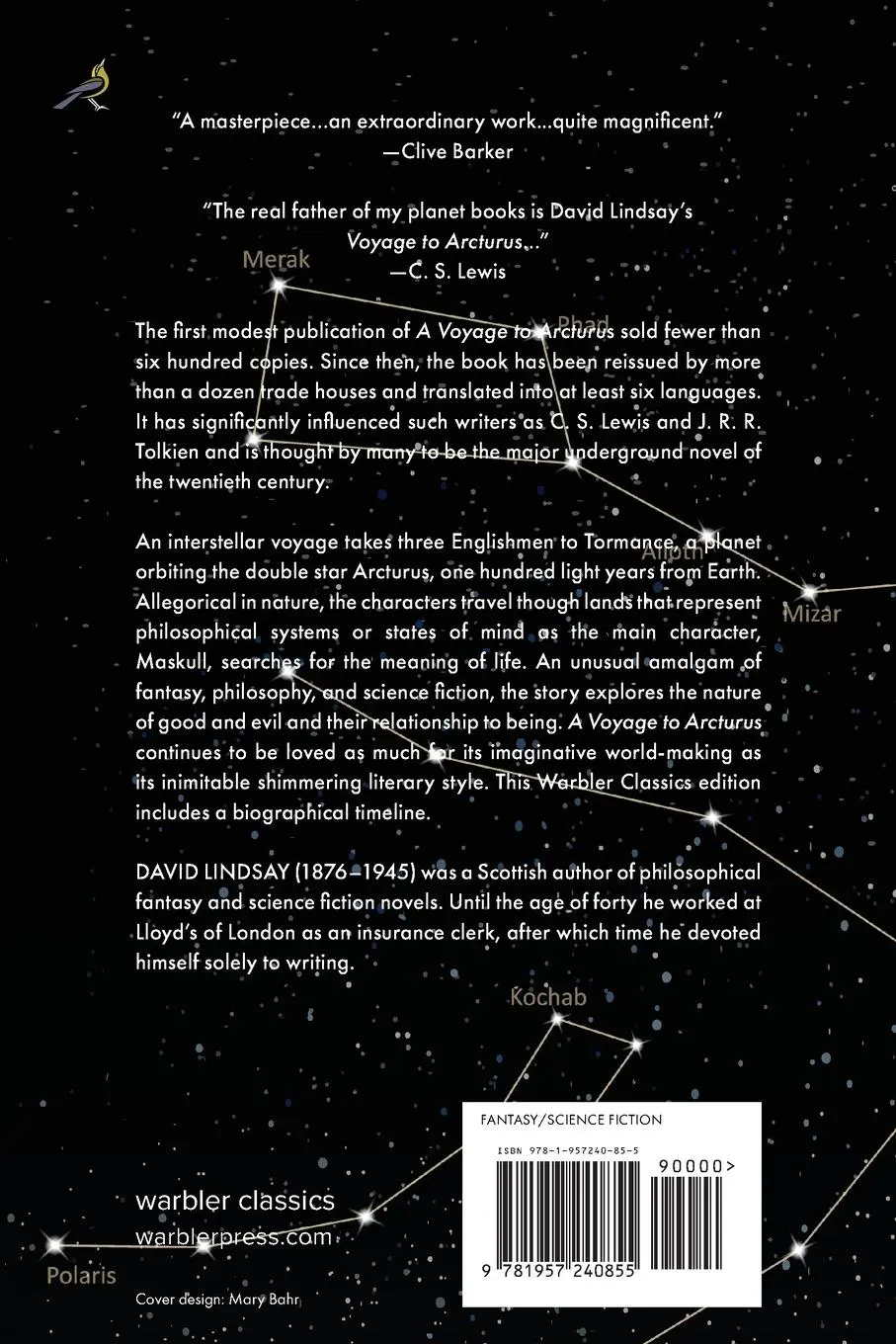 Rückseite: 9781957240855 | A Voyage to Arcturus (Warbler Classics Annotated Edition) | Lindsay