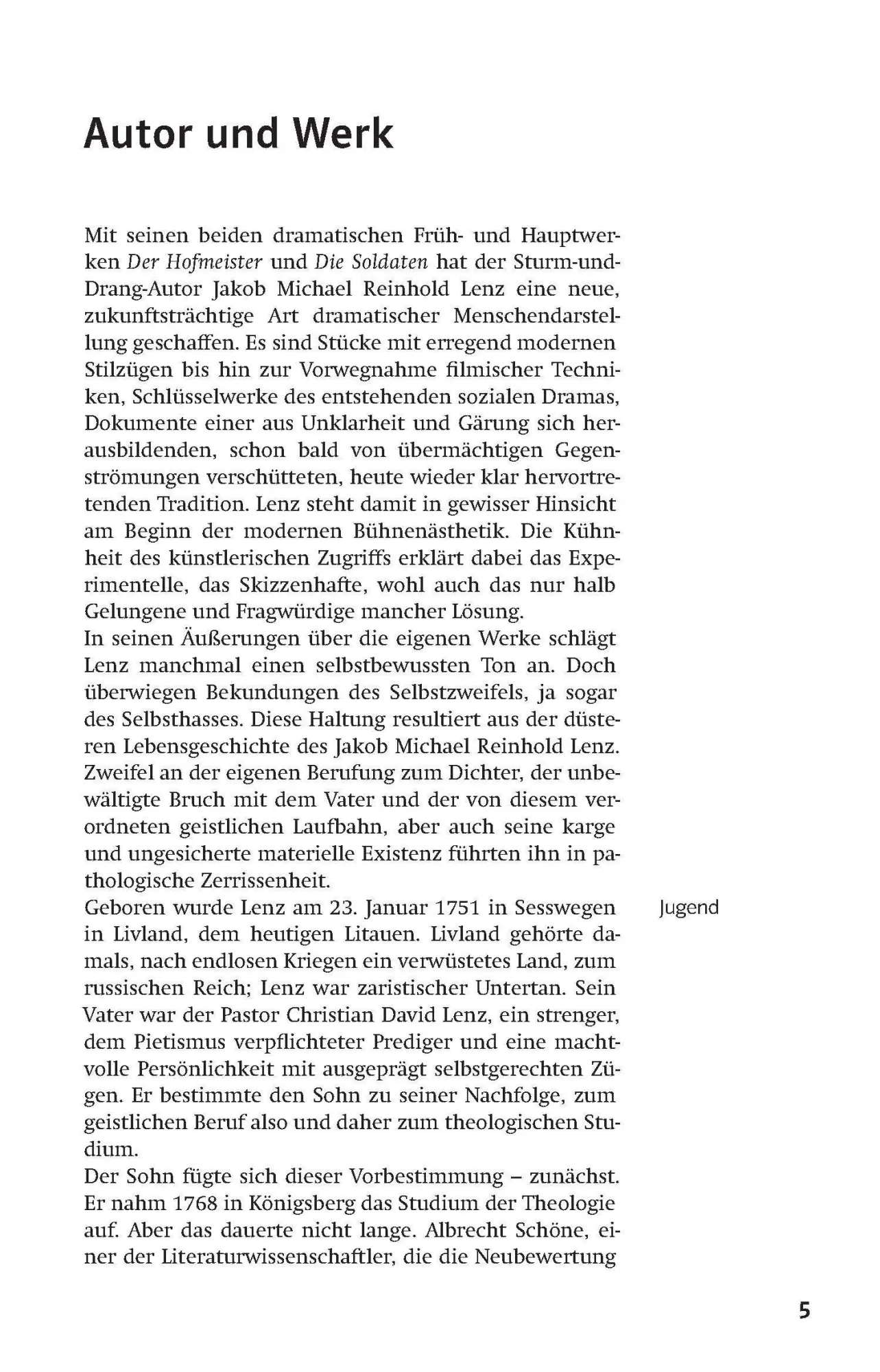 Bild: 9783129230855 | Lektürehilfen J.M.R. Lenz "Der Hofmeister / Die Soldaten" | Udo Müller