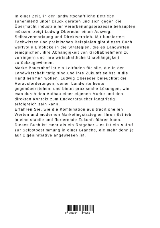 Bild: 9783384340955 | Marke Bauernhof | Ludwig Obereder | Taschenbuch | 380 S. | Deutsch