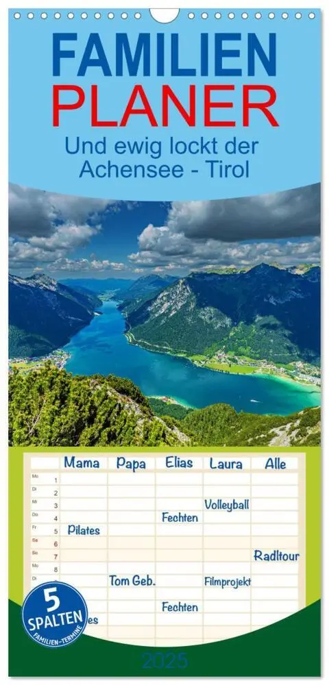 Cover: 9783457150955 | Familienplaner 2025 - Und ewig lockt der Achensee - Tirol mit 5...