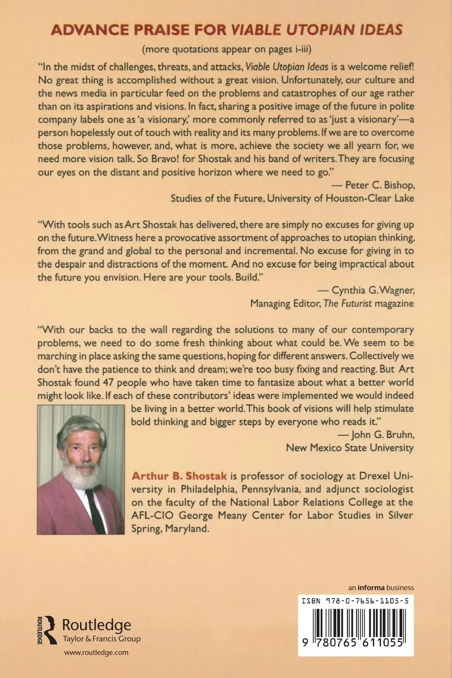 Rückseite: 9780765611055 | Viable Utopian Ideas | Shaping a Better World | Art Shostak | Buch