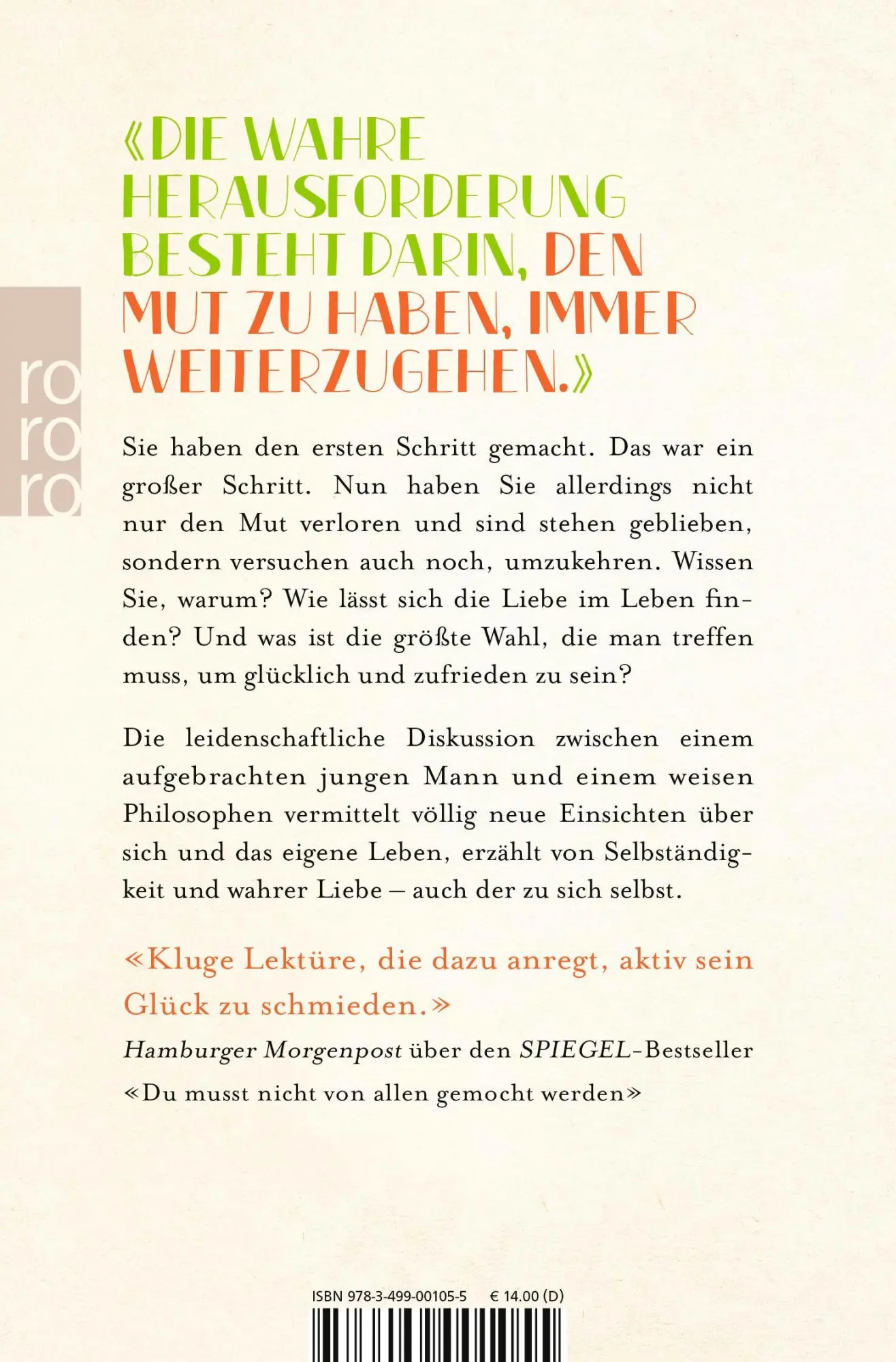 Rückseite: 9783499001055 | Du bist genug | Vom Mut, glücklich zu sein | Ichiro Kishimi (u. a.)