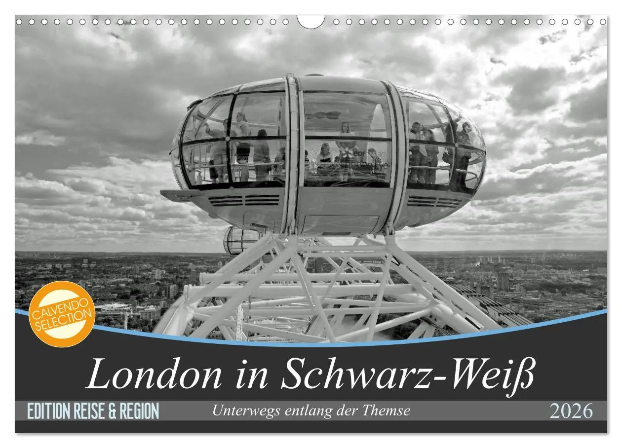Cover: 9783516131055 | London in Schwarz-Weiß (Wandkalender 2026 DIN A3 quer), CALVENDO...