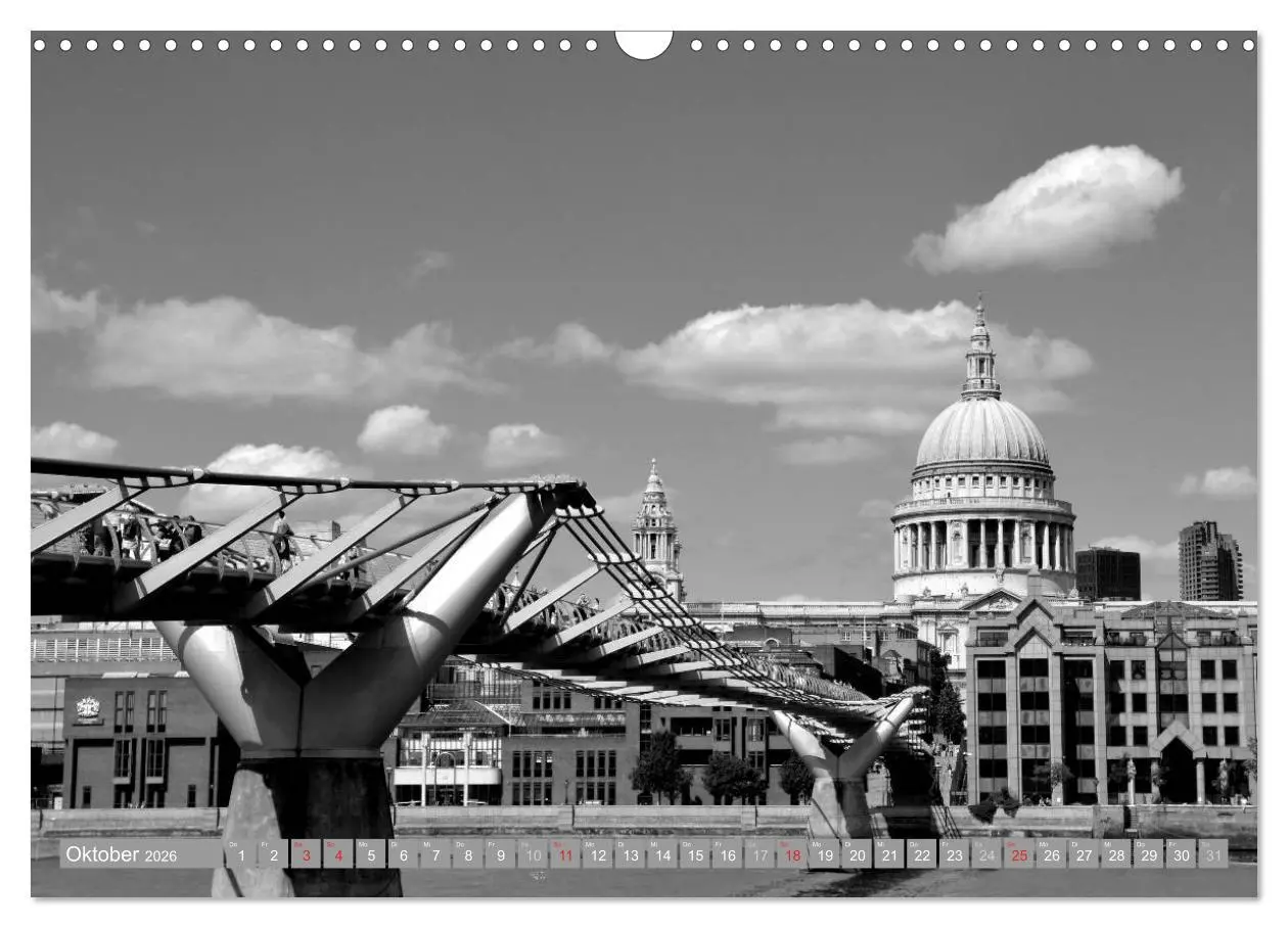 Bild: 9783516131055 | London in Schwarz-Weiß (Wandkalender 2026 DIN A3 quer), CALVENDO...