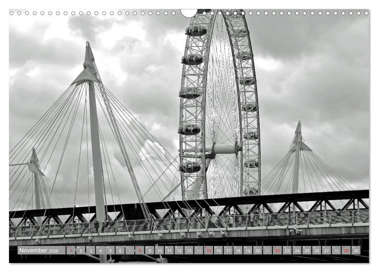 Bild: 9783516131055 | London in Schwarz-Weiß (Wandkalender 2026 DIN A3 quer), CALVENDO...