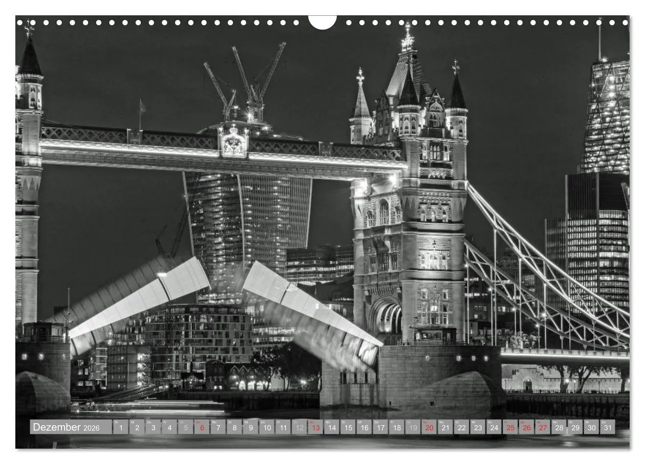 Bild: 9783516131055 | London in Schwarz-Weiß (Wandkalender 2026 DIN A3 quer), CALVENDO...