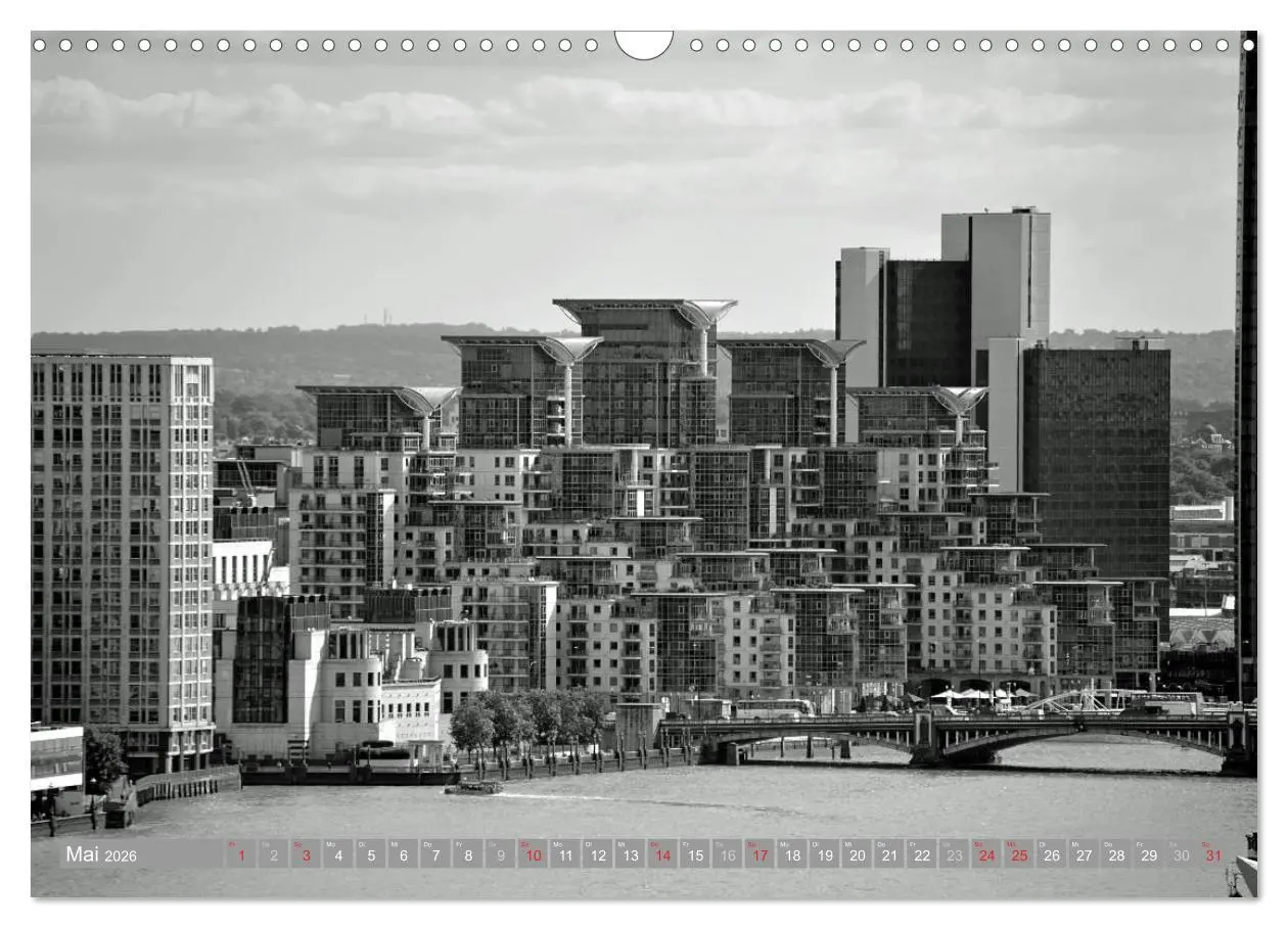 Bild: 9783516131055 | London in Schwarz-Weiß (Wandkalender 2026 DIN A3 quer), CALVENDO...