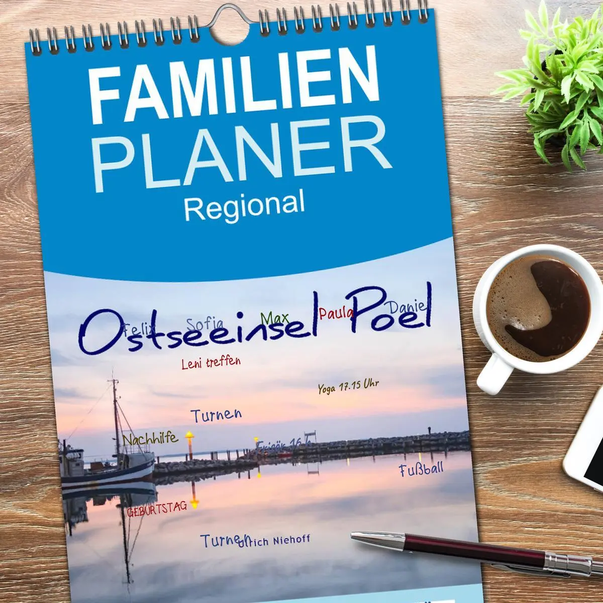 Bild: 9783516511055 | Familienplaner 2026 - Osteeinsel Poel mit 5 Spalten (Wandkalender,...