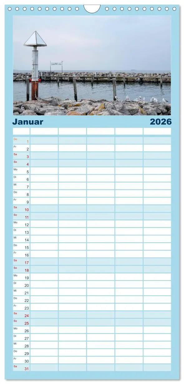 Bild: 9783516511055 | Familienplaner 2026 - Osteeinsel Poel mit 5 Spalten (Wandkalender,...