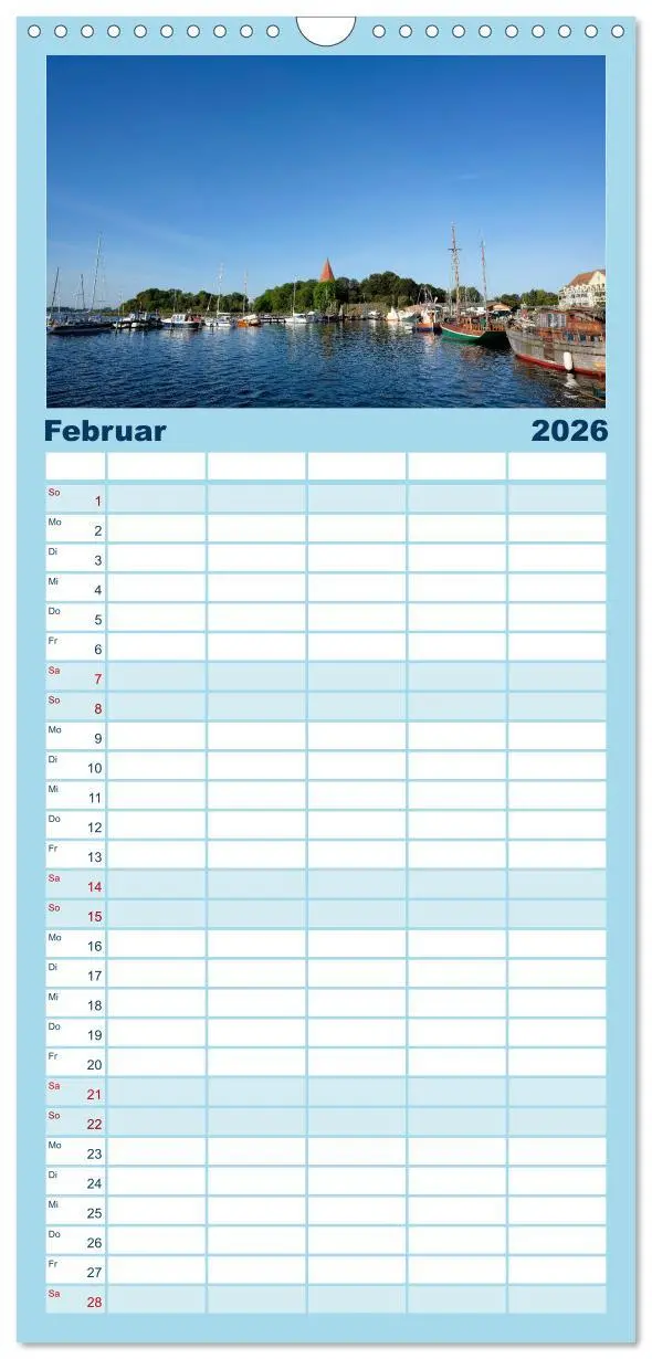Bild: 9783516511055 | Familienplaner 2026 - Osteeinsel Poel mit 5 Spalten (Wandkalender,...