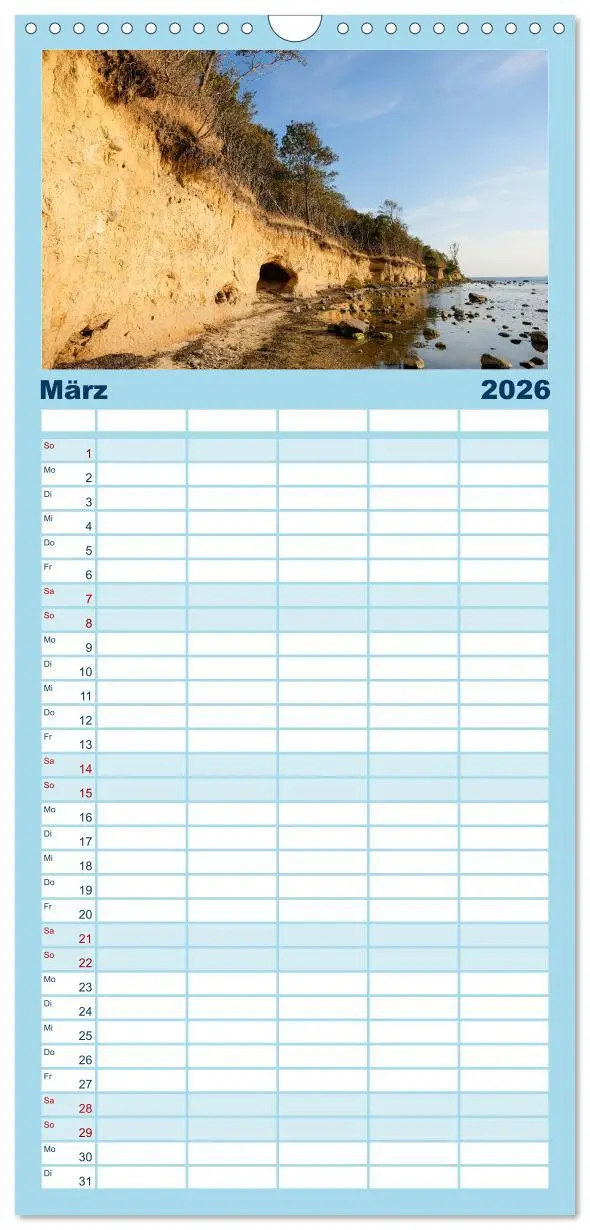 Bild: 9783516511055 | Familienplaner 2026 - Osteeinsel Poel mit 5 Spalten (Wandkalender,...