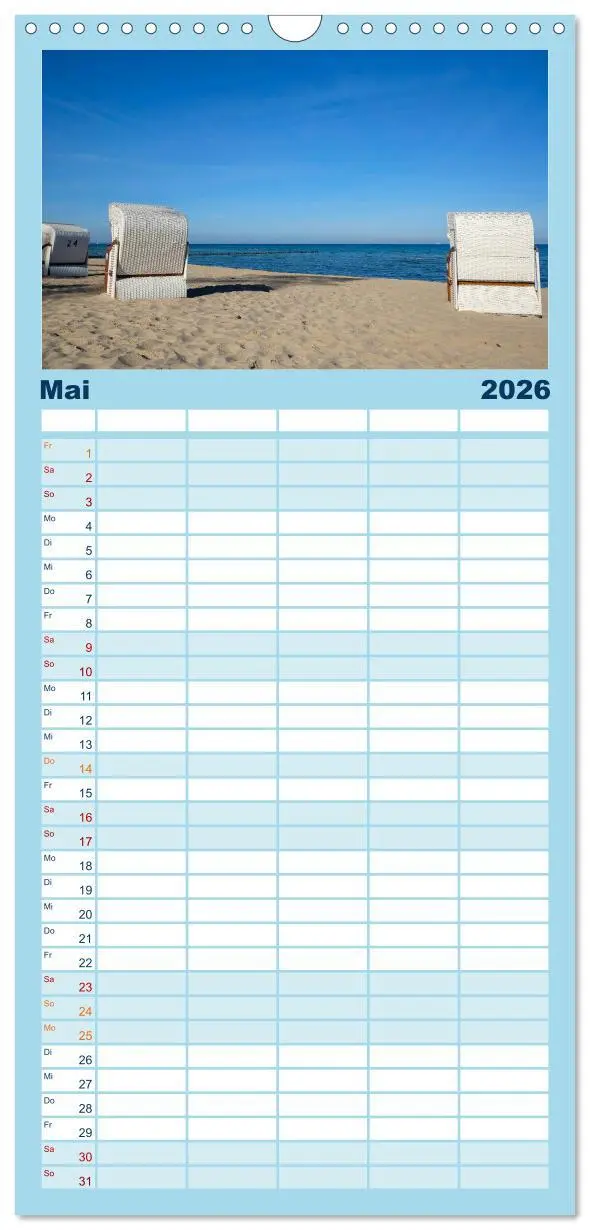Bild: 9783516511055 | Familienplaner 2026 - Osteeinsel Poel mit 5 Spalten (Wandkalender,...