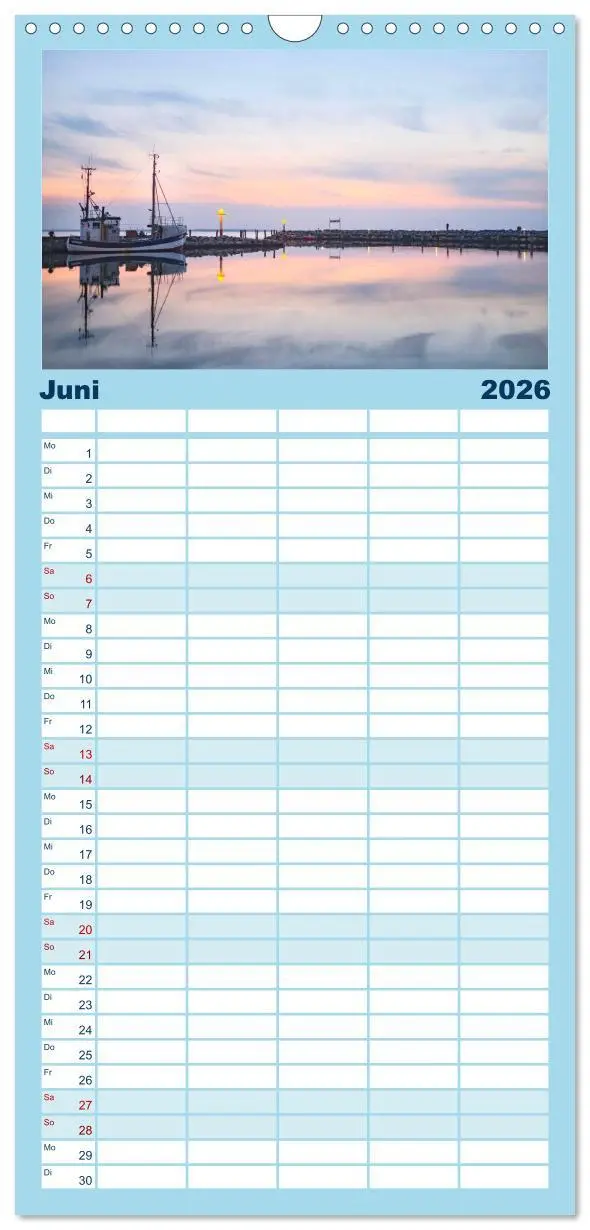 Bild: 9783516511055 | Familienplaner 2026 - Osteeinsel Poel mit 5 Spalten (Wandkalender,...