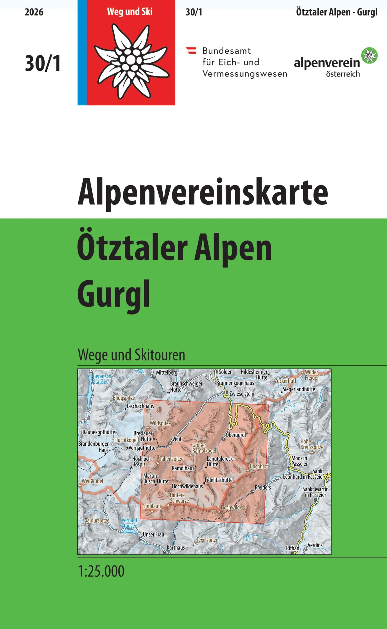 Cover: 9783990661055 | Alpenvereinskarte | Ötztaler Alpen, Gurgl | Alpenverein | (Land-)Karte