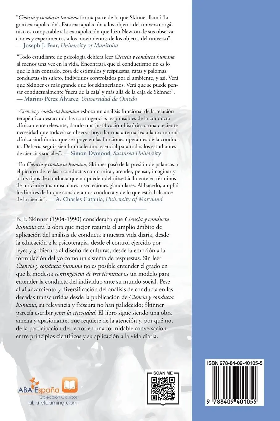 Rückseite: 9788409401055 | Ciencia y Conducta Humana | B. F. Skinner | Taschenbuch | Spanisch