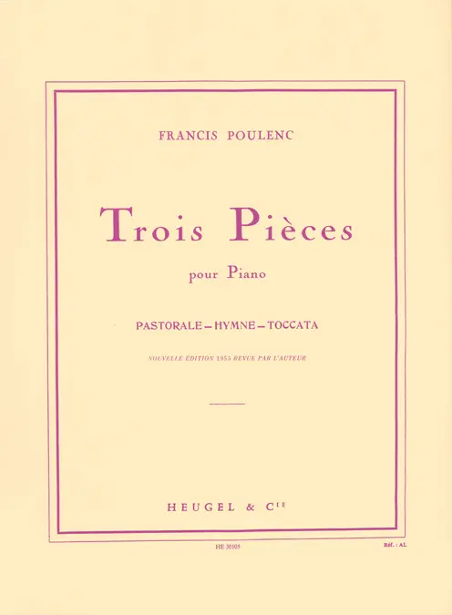 Cover: 9790047301055 | Trois Pieces Pour Piano | Francis Poulenc | Buch | EAN 9790047301055