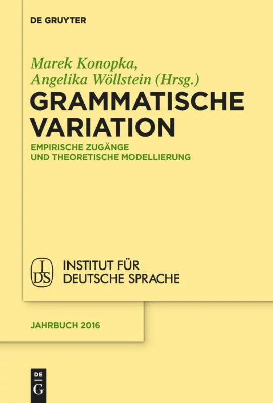 Cover: 9783110501155 | Grammatische Variation | Angelika Wöllstein (u. a.) | Buch | XVI