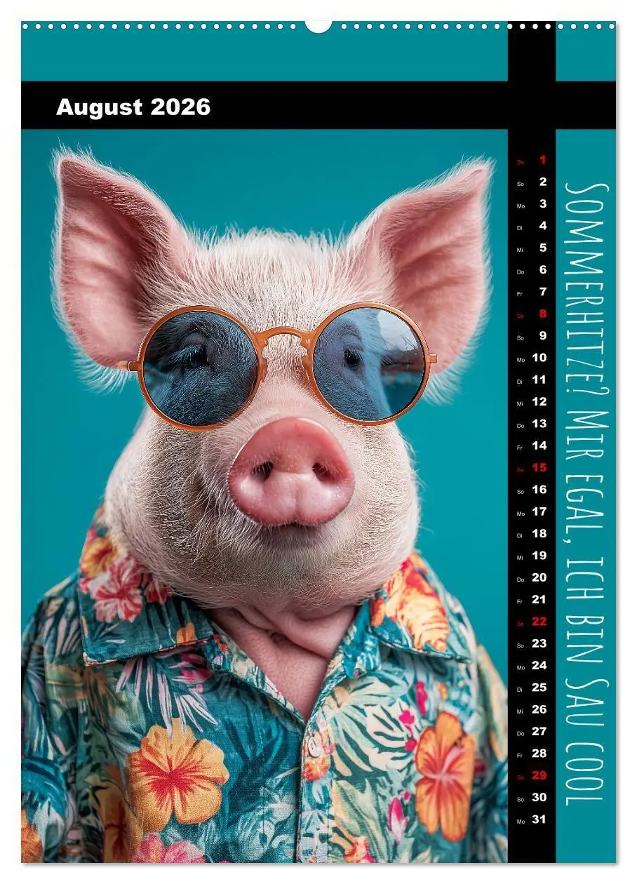 Bild: 9783516671155 | Coole Sau - Lustiger Sprüche Kalender mit witzigen Schweinchen...