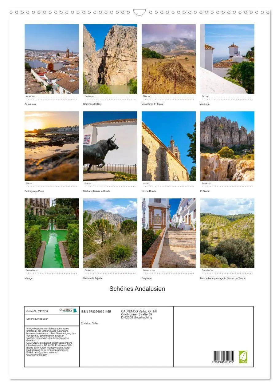 Bild: 9783569691155 | Schönes Andalusien (Wandkalender 2027 DIN A2 hoch), CALVENDO...