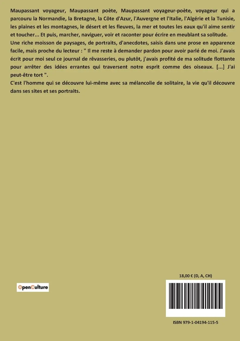 Rückseite: 9791041941155 | Au soleil, Sur l'Eau, La vie errante | Guy de Maupassant | Taschenbuch