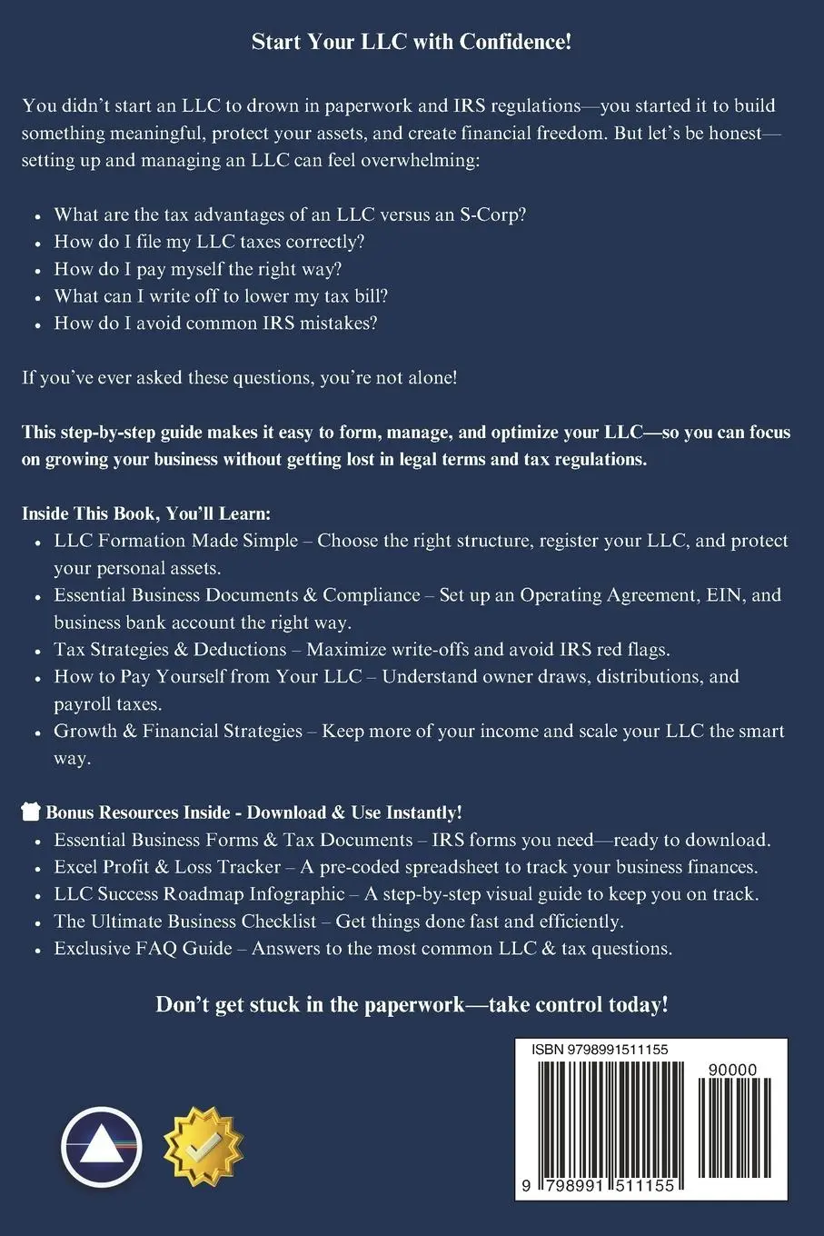 Rückseite: 9798991511155 | LLC &amp; Taxes Explained for Beginners | Pantheon Space Academy | Buch