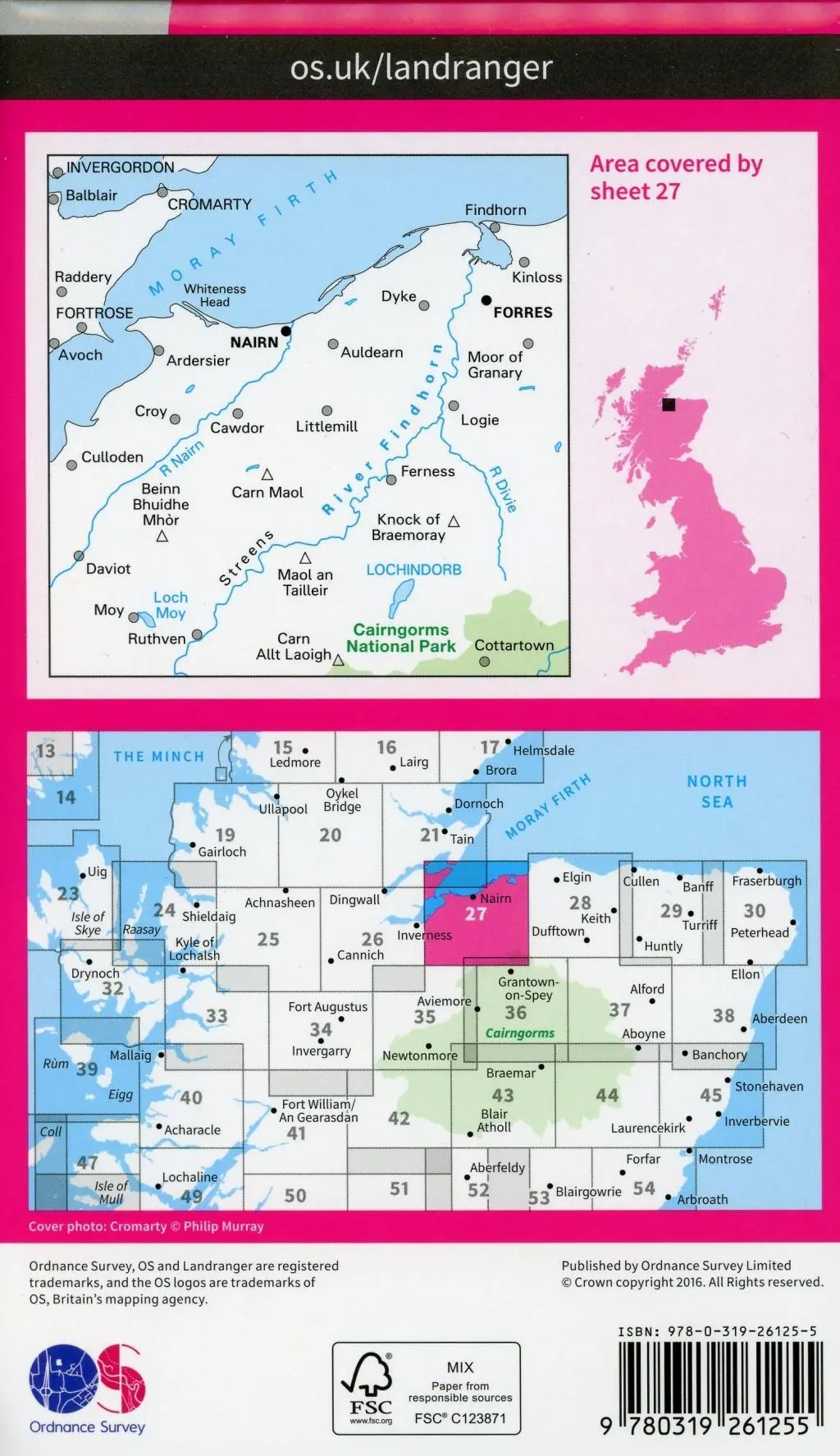 Bild: 9780319261255 | Nairn &amp; Forres, River Findhorn | Ordnance Survey | (Land-)Karte | 2016