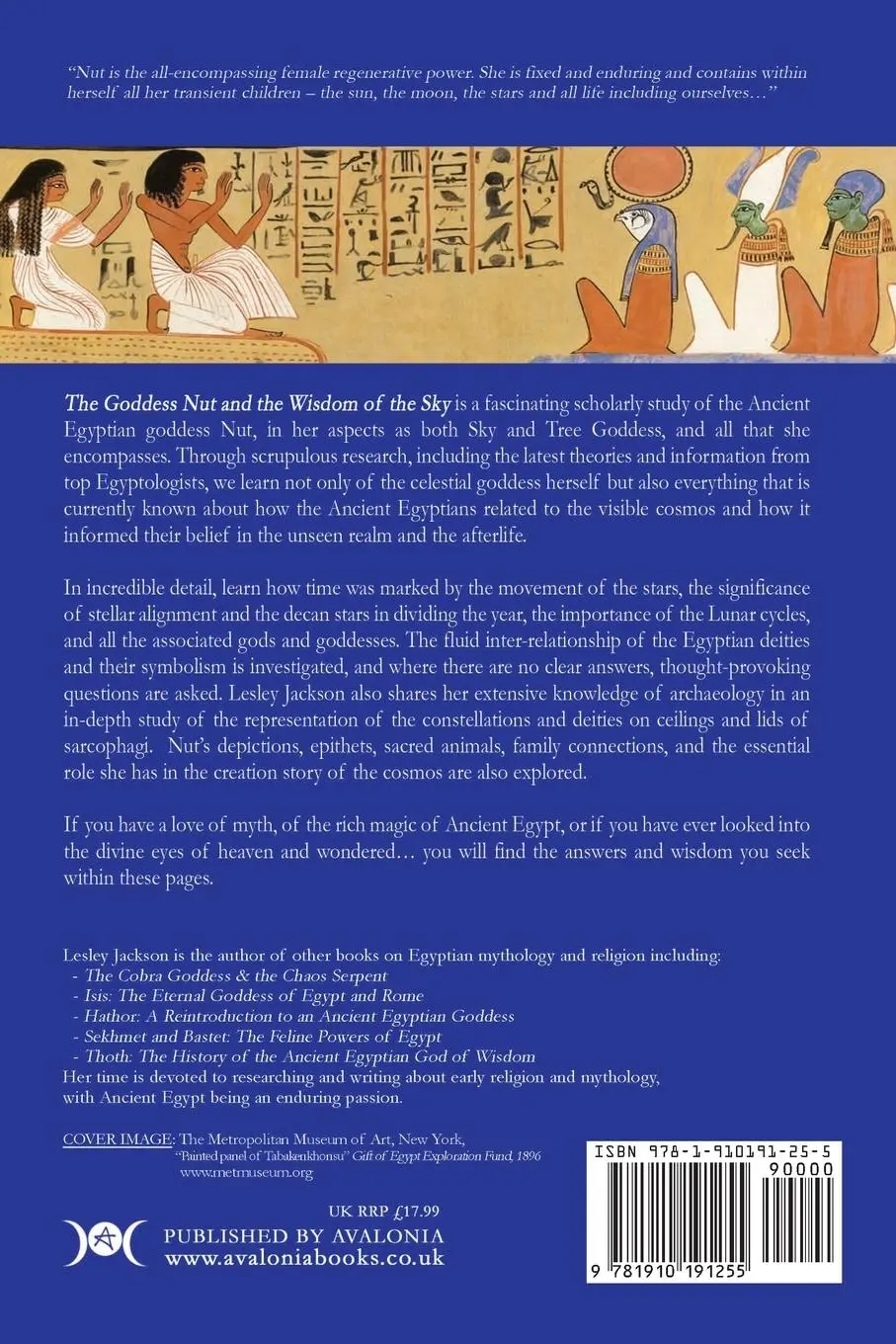 Rückseite: 9781910191255 | The Goddess Nut | And the Wisdom of the Sky | Lesley Jackson | Buch