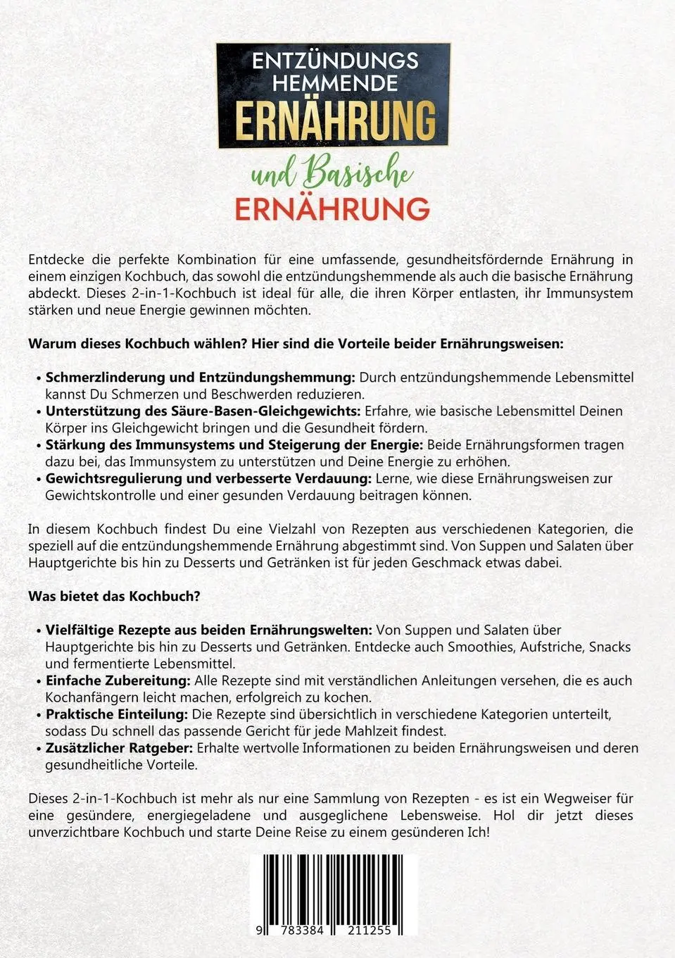 Rückseite: 9783384211255 | Entzündungshemmende Ernährung und Basische Ernährung | Marie Neumann