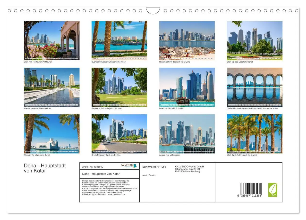 Bild: 9783457711255 | Doha - Hauptstadt von Katar (Wandkalender 2026 DIN A3 quer),...