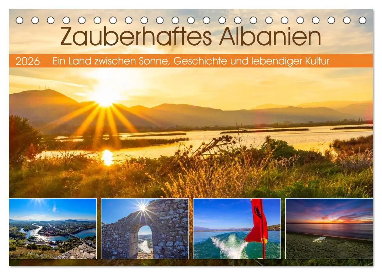 Cover: 9783516731255 | Zauberhaftes Albanien (Tischkalender 2026 DIN A5 quer), CALVENDO...