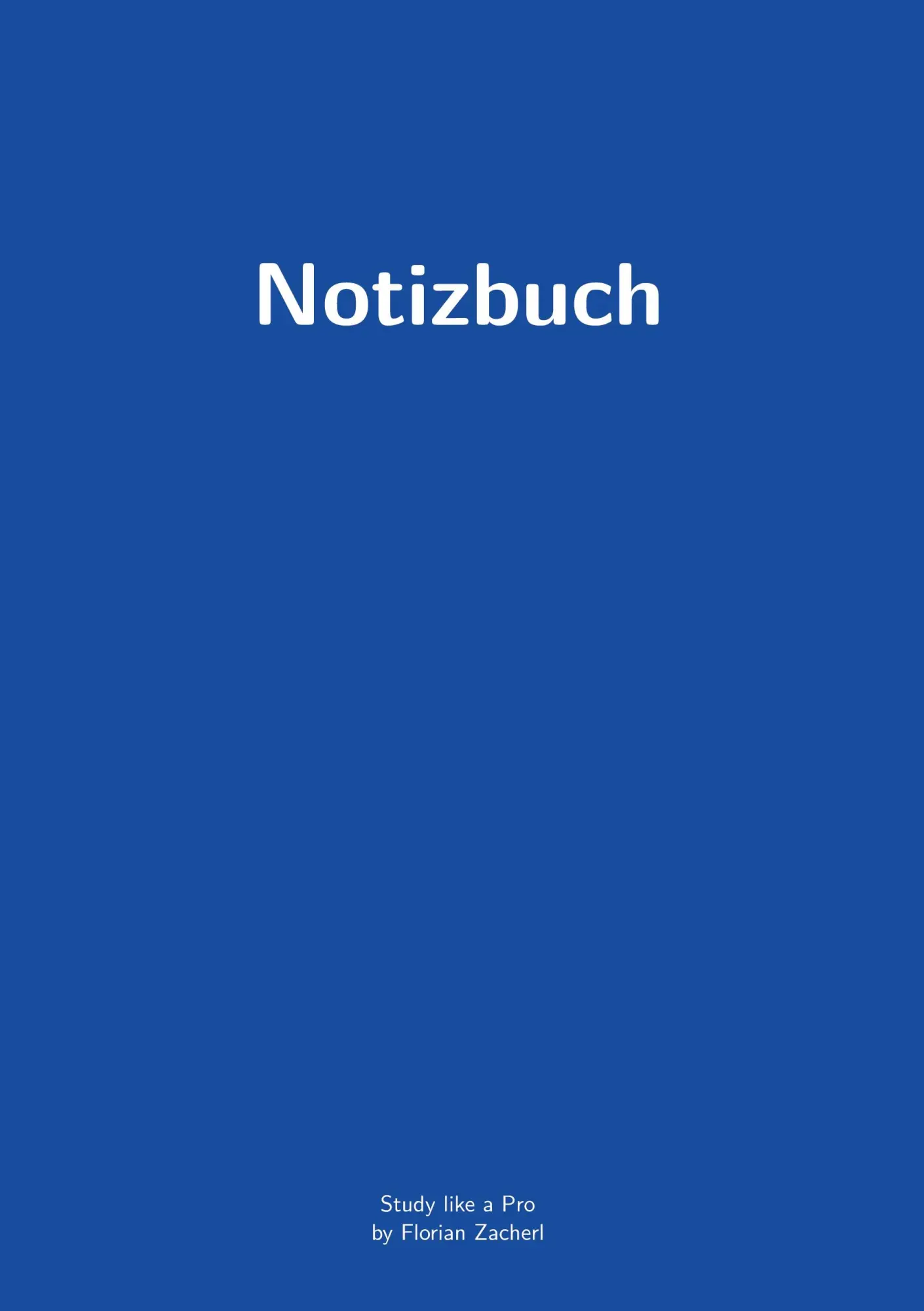 Cover: 9783756241255 | Pro-Notizbuch (blau) | Florian Zacherl | Taschenbuch | 156 S. | 2022