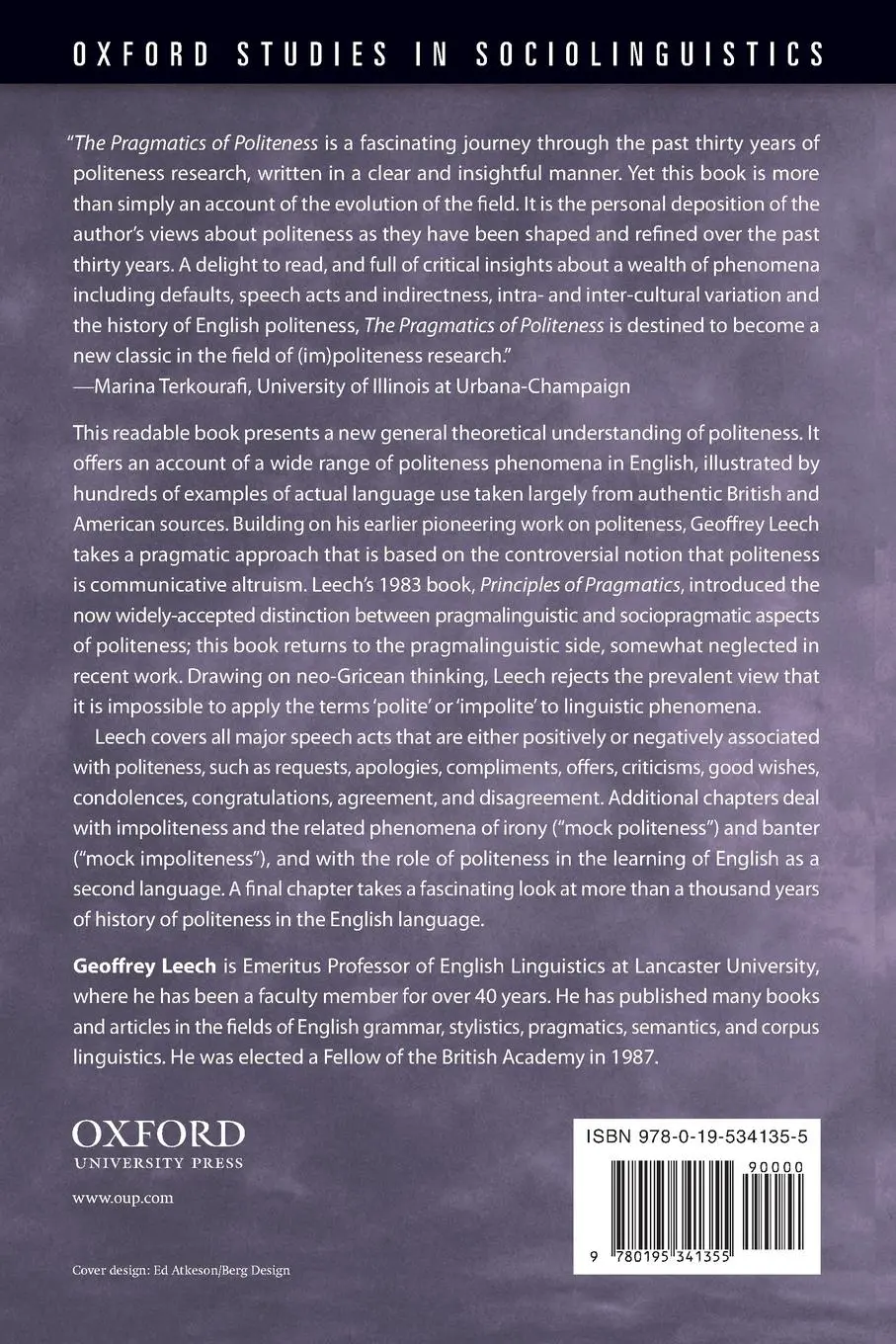 Rückseite: 9780195341355 | The Pragmatics of Politeness | Geoffrey N. Leech | Taschenbuch | 2014
