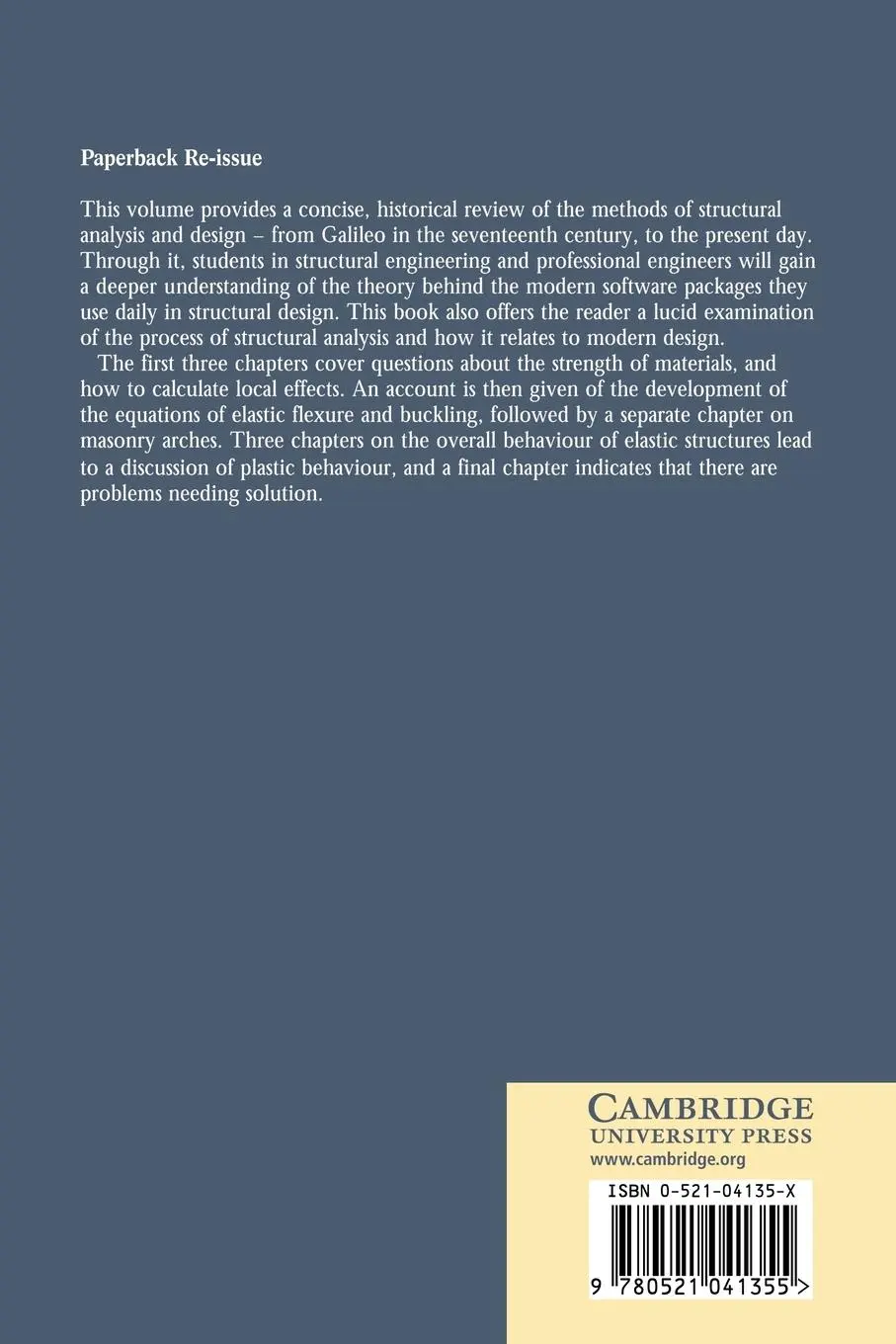 Rückseite: 9780521041355 | Structural Analysis | A Historical Approach | Jacques Heyman | Buch