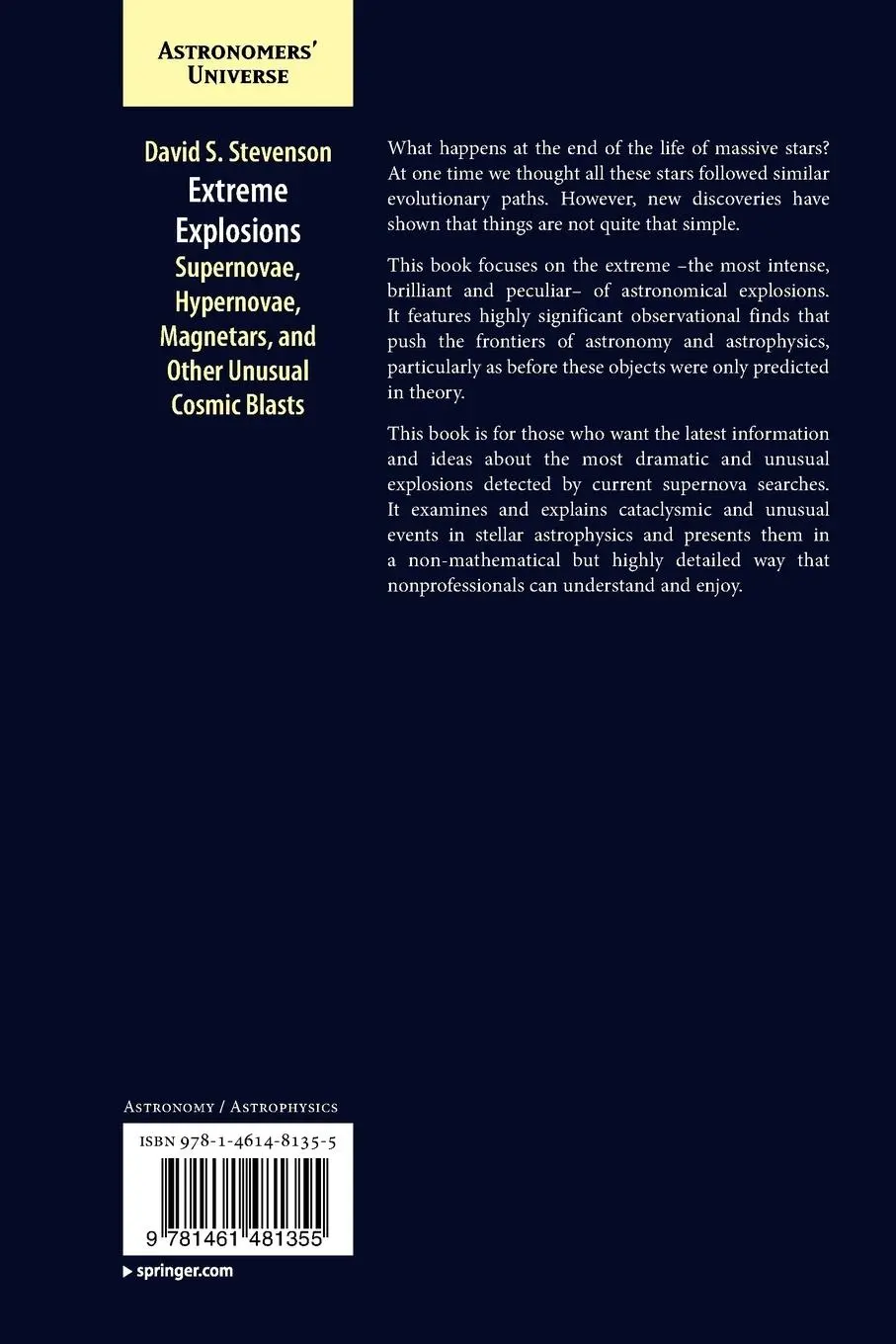 Rückseite: 9781461481355 | Extreme Explosions | David S. Stevenson | Taschenbuch | xiii | 2013