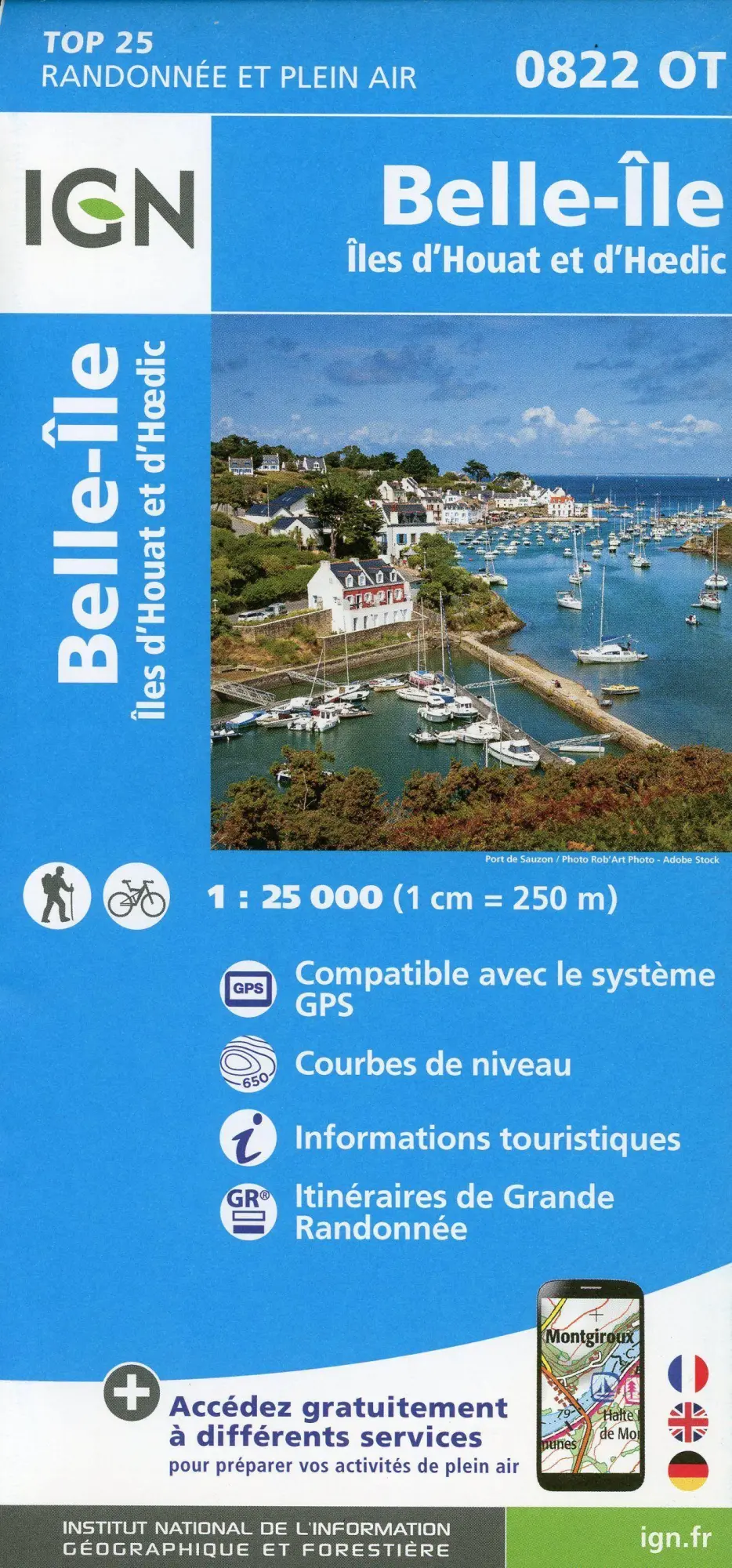 Cover: 9782758551355 | 0822OT Belle ×le D'Houat et D'Hoedic | (Land-)Karte | Französisch