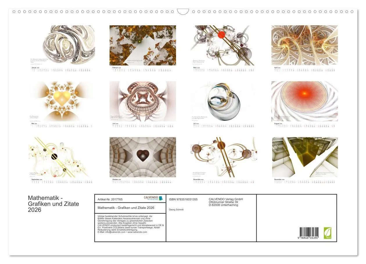 Bild: 9783516031355 | Mathematik - Grafiken und Zitate 2026 (Wandkalender 2026 DIN A2...