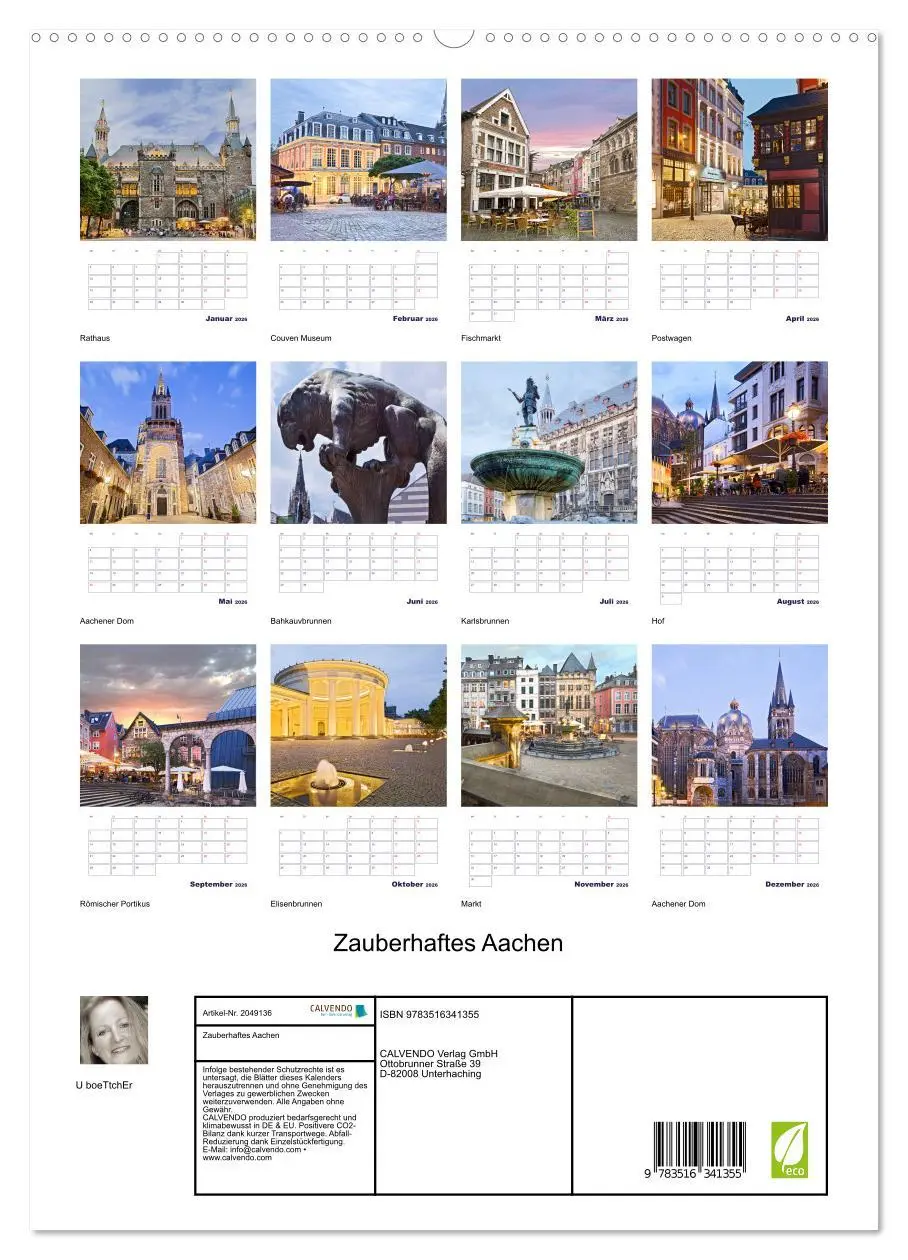 Bild: 9783516341355 | Zauberhaftes Aachen (hochwertiger Premium Wandkalender 2026 DIN A2...