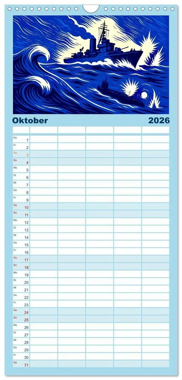 Bild: 9783516721355 | Familienplaner 2026 - Das Meer in der Weltliteratur mit 5 Spalten...