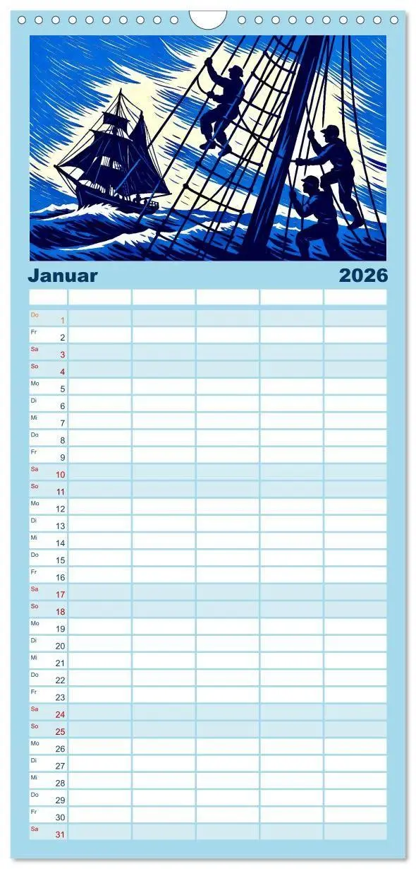 Bild: 9783516721355 | Familienplaner 2026 - Das Meer in der Weltliteratur mit 5 Spalten...