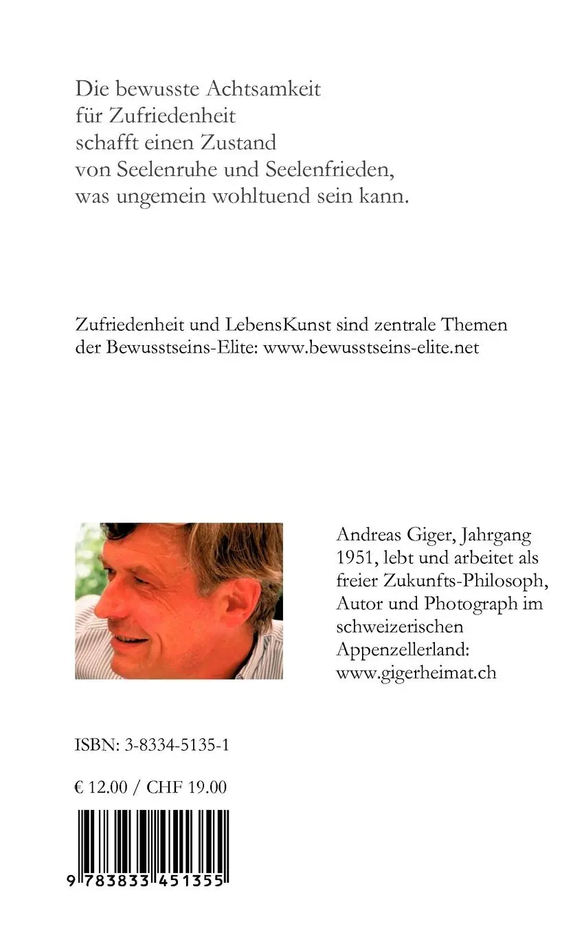 Rückseite: 9783833451355 | Zufriedenheit | LebensKunst-Impulse für die Bewusstseins-Elite | Giger