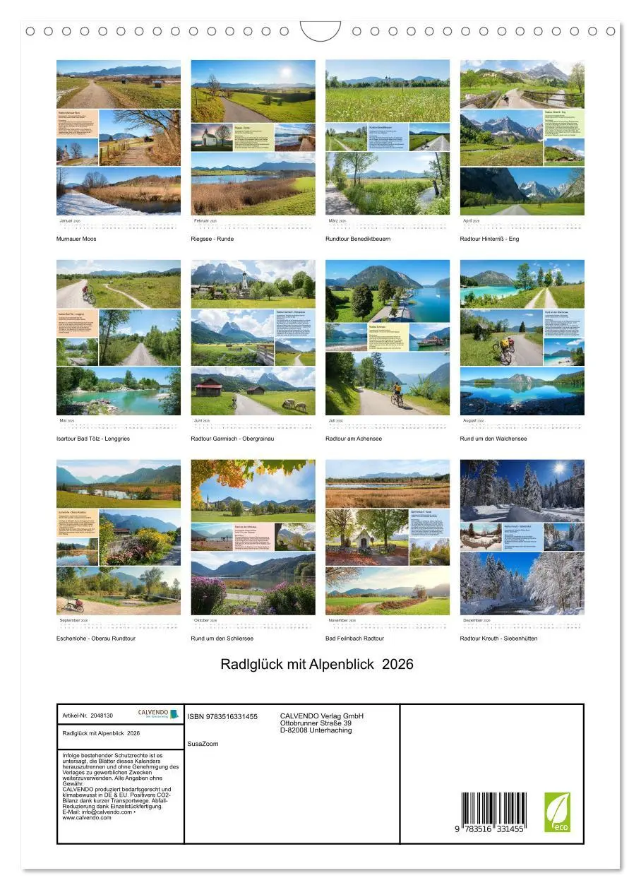 Bild: 9783516331455 | Radlglück mit Alpenblick 2026 (Wandkalender 2026 DIN A3 hoch),...
