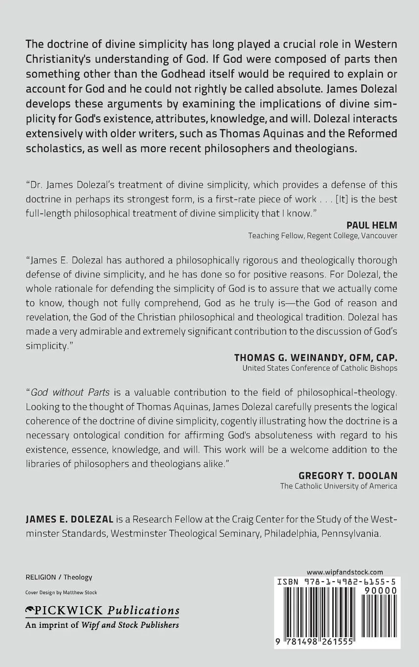Rückseite: 9781498261555 | God without Parts | James E. Dolezal | Buch | Englisch | 2011