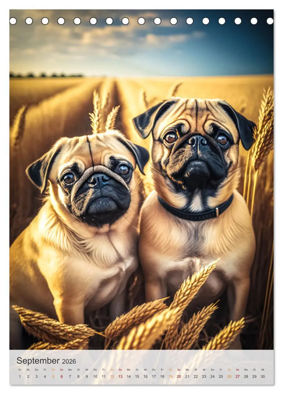 Bild: 9783516321555 | Mein Mops-Kalender (Tischkalender 2026 DIN A5 hoch), CALVENDO...