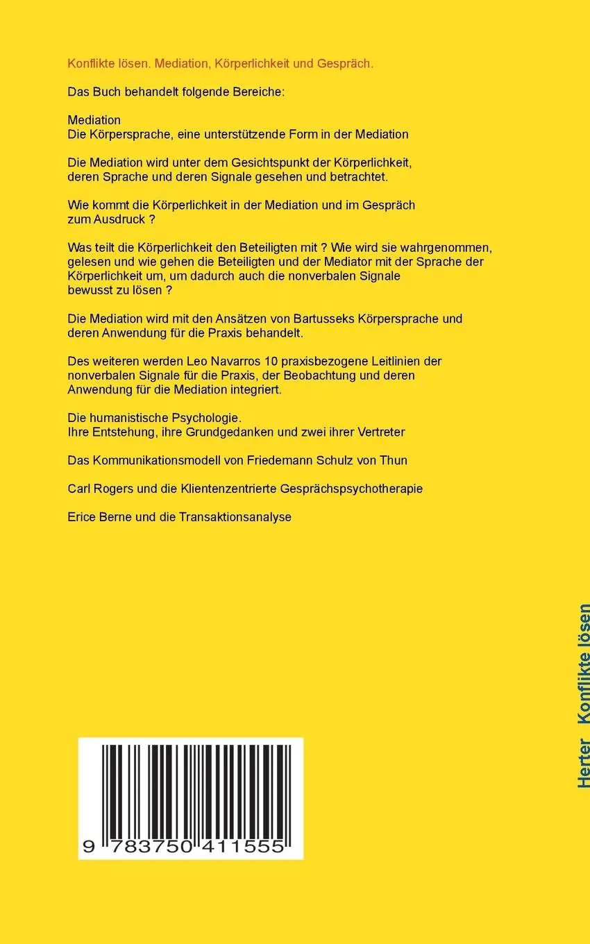 Rückseite: 9783750411555 | Konflikte lösen | Mediation, Körperlichkeit und Gespräch | Georg