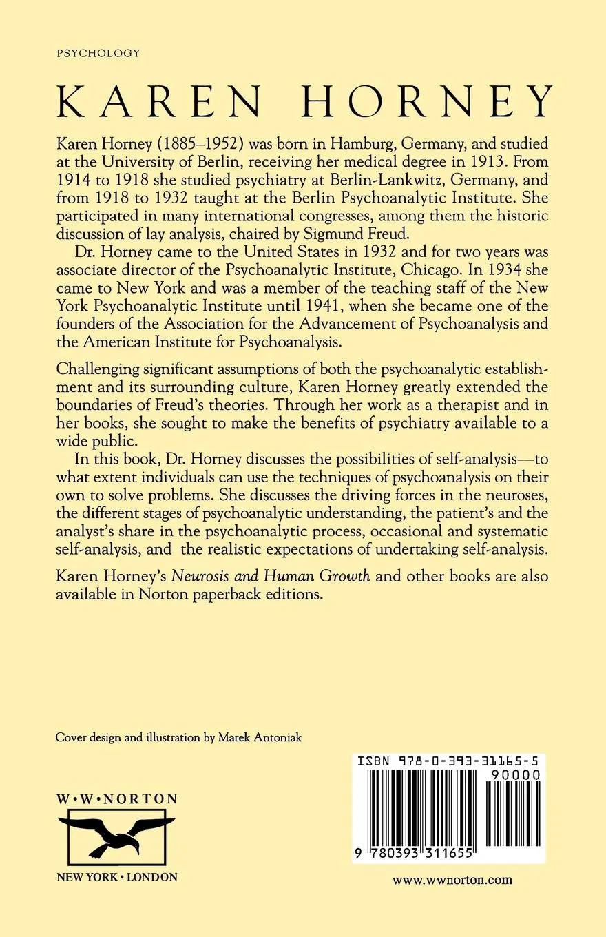Rückseite: 9780393311655 | Self-Analysis | Karen Horney | Taschenbuch | Englisch | 1994