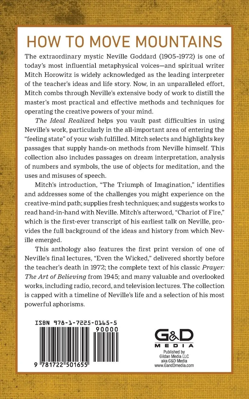 Rückseite: 9781722501655 | The Ideal Realized | Practical Instructions From Neville Goddard