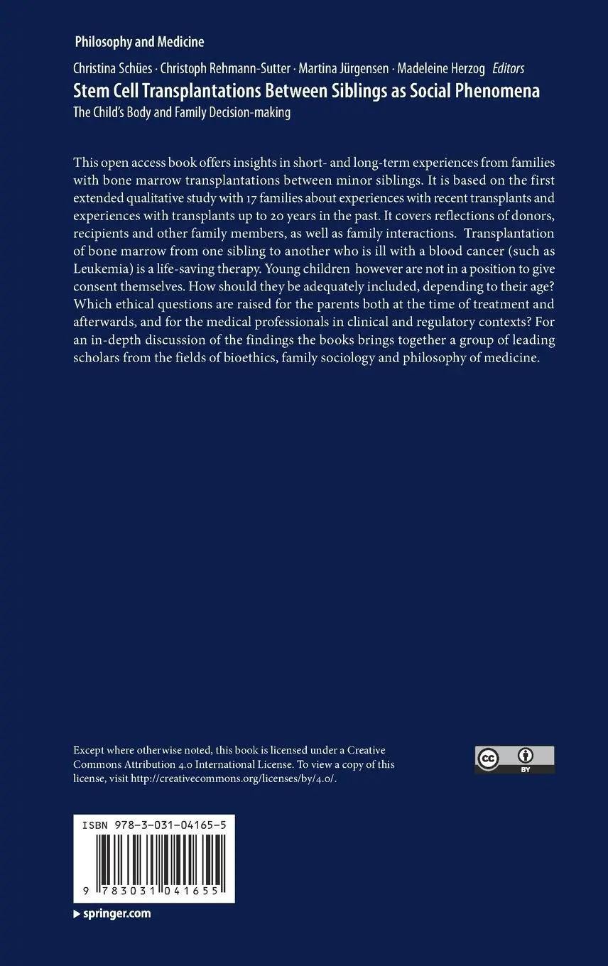 Rückseite: 9783031041655 | Stem Cell Transplantations Between Siblings as Social Phenomena | Buch