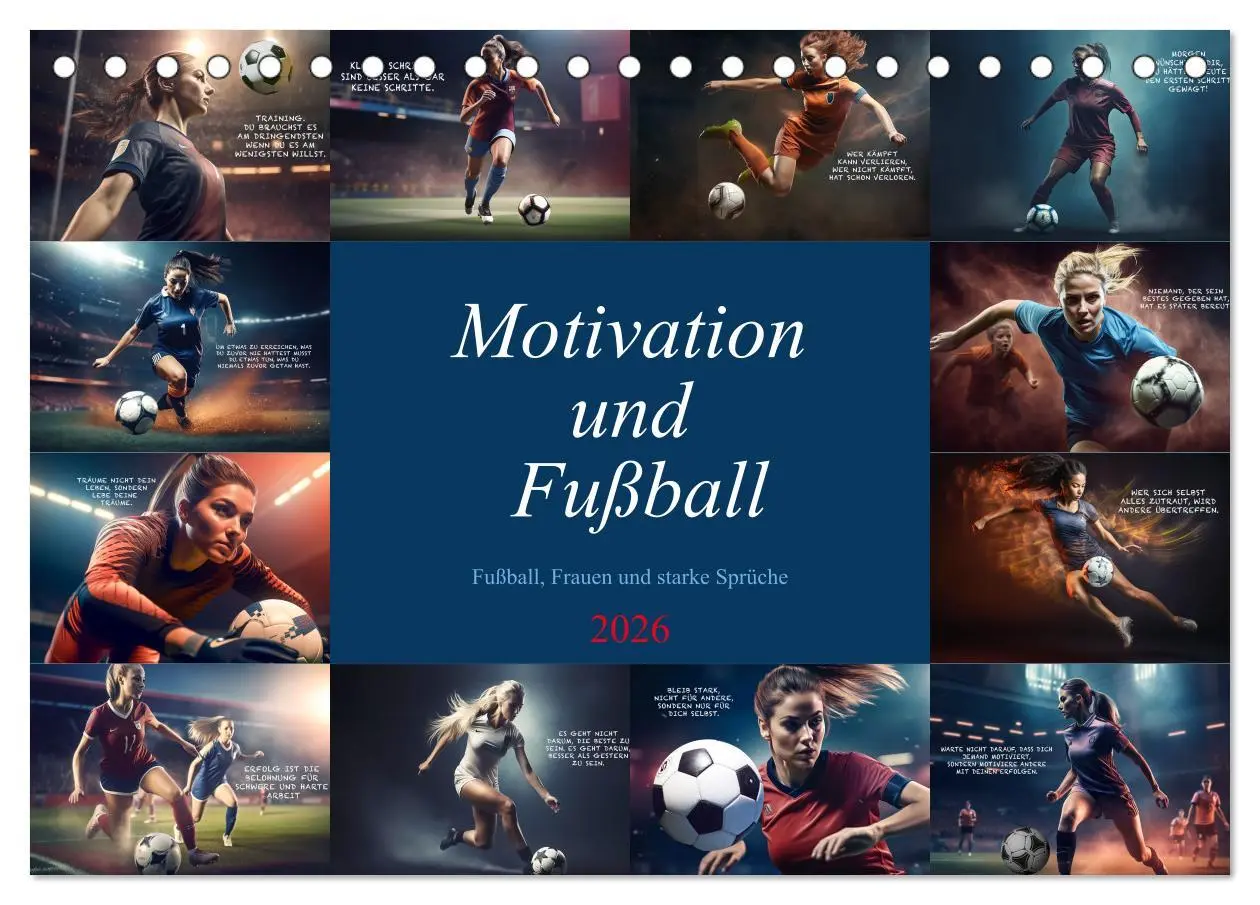 Cover: 9783457531655 | Motivation und Fußball (Tischkalender 2026 DIN A5 quer), CALVENDO...
