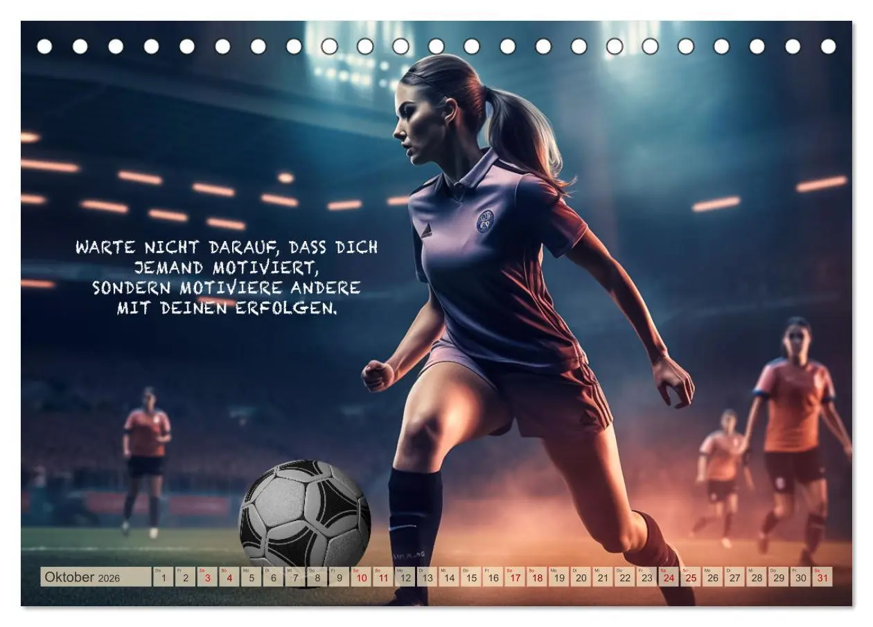 Bild: 9783457531655 | Motivation und Fußball (Tischkalender 2026 DIN A5 quer), CALVENDO...