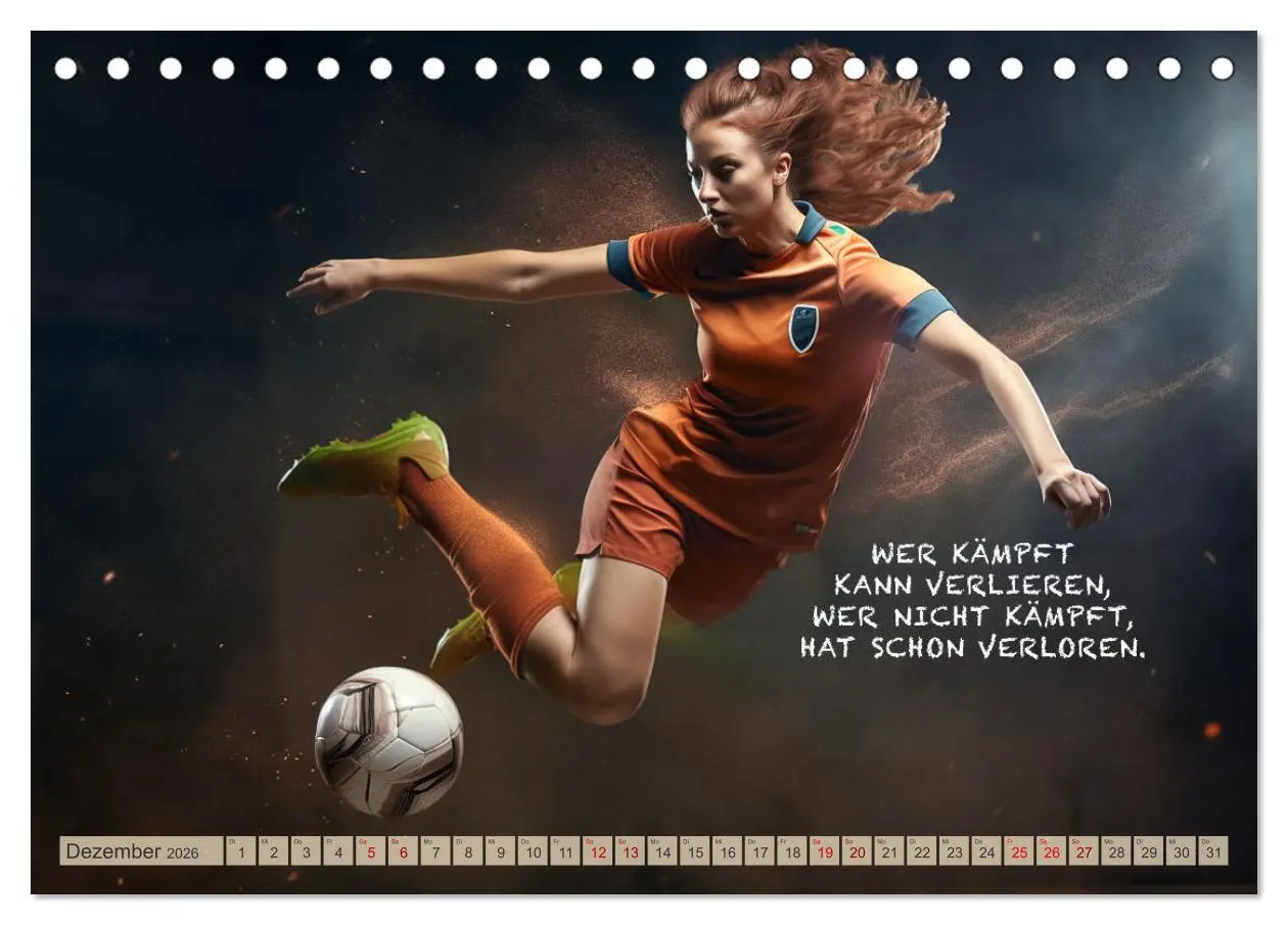 Bild: 9783457531655 | Motivation und Fußball (Tischkalender 2026 DIN A5 quer), CALVENDO...
